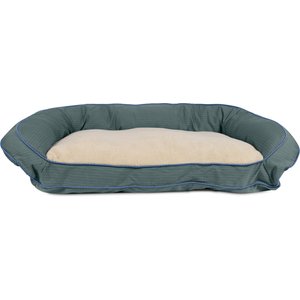 Carolina Pet GreenDog Checkered Wave Bolster Dog Bed, Wavy Green, Large