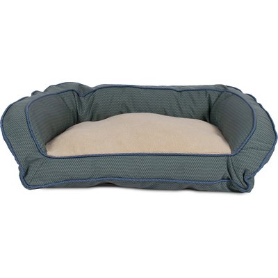 Carolina Pet Carolina Pet GreenDog Checkered Wave Bolster Dog Bed, Wavy Green, Small