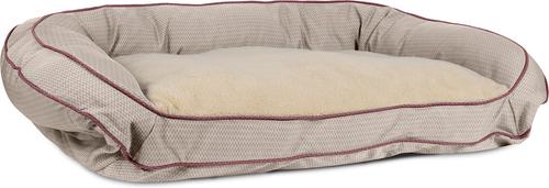 Show full view: Carolina Pet GreenDog Checkered Wave Bolster Dog Bed, Wavy Tan, Large slide 2 of 9