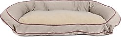 Carolina Pet GreenDog Checkered Wave Bolster Dog Bed, Wavy Tan, Large