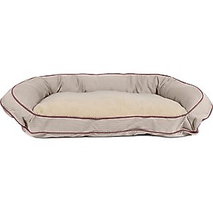 Carolina Pet GreenDog Checkered Wave Bolster Dog Bed, Wavy Tan, Large