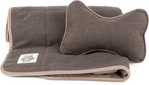 Show full view: Carolina Pet GreenDog Luxe Netural Dog Crate Blanket, Dark Gray, Small/Medium slide 6 of 7