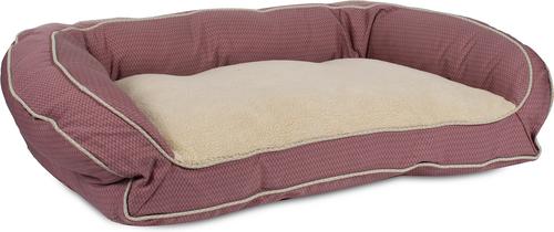 Show full view: Carolina Pet GreenDog Checkered Wave Bolster Dog Bed, Wavy Red, Medium slide 3 of 10
