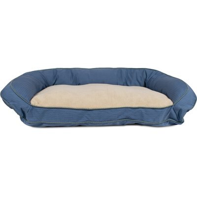 Carolina Pet Carolina Pet GreenDog Checkered Wave Bolster Dog Bed, Wavy Blue, Large