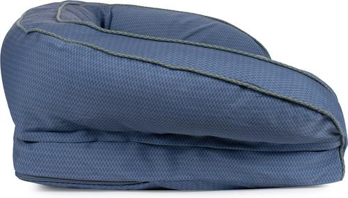 Show full view: Carolina Pet GreenDog Checkered Wave Bolster Dog Bed, Wavy Blue, Medium slide 3 of 9