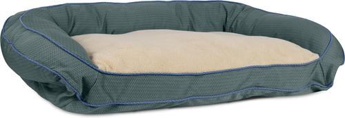 Show full view: Carolina Pet GreenDog Checkered Wave Bolster Dog Bed, Wavy Green, Large slide 2 of 9