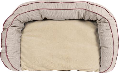 Show full view: Carolina Pet GreenDog Checkered Wave Bolster Dog Bed, Wavy Tan, Large slide 5 of 9
