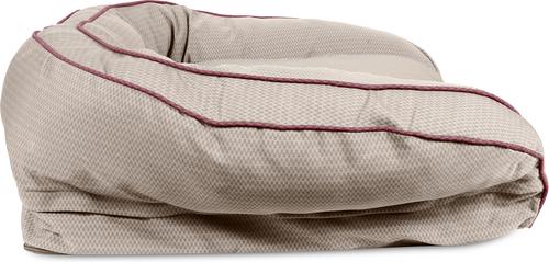 Show full view: Carolina Pet GreenDog Checkered Wave Bolster Dog Bed, Wavy Tan, Large slide 3 of 9
