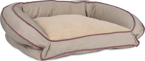 Show full view: Carolina Pet GreenDog Checkered Wave Bolster Dog Bed, Wavy Tan, Small slide 2 of 9