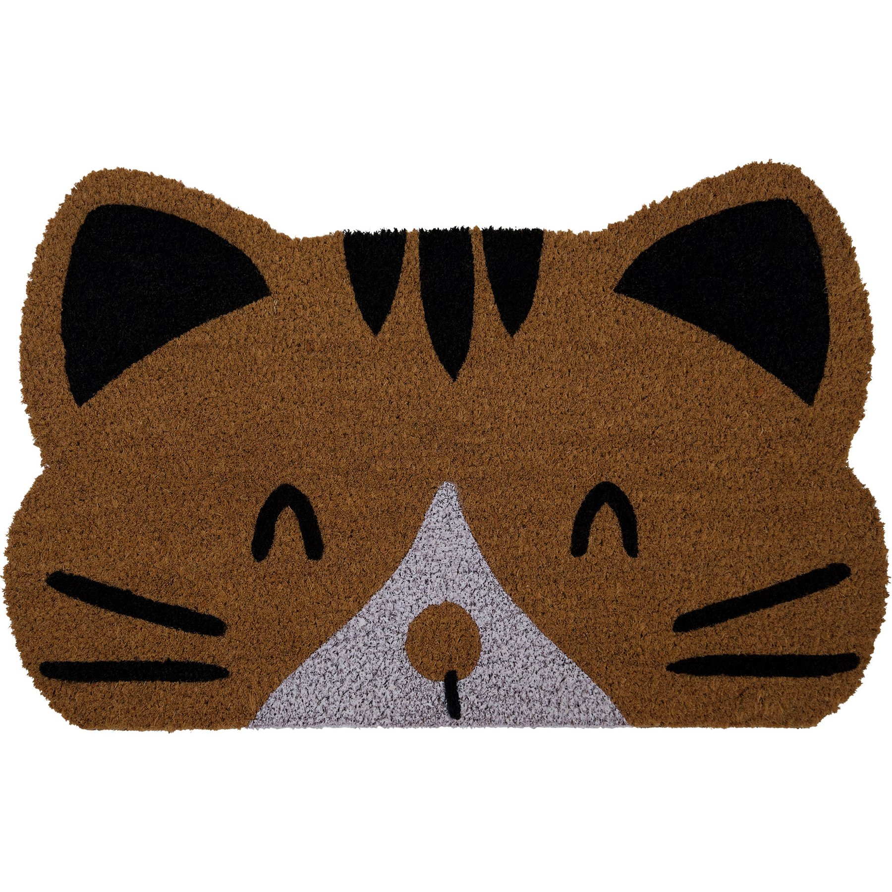 Huntley Pet Cat Print Natural Coir Doormat, Anti-Slip Backing, Tan, 17 x 30-in