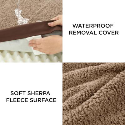 Show full view: Bedsure Orthopedic Waterproof Dog & Cat Bed, Brown, Large slide 4 of 8