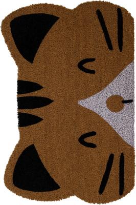 Show full view: Huntley Pet Cat Print Natural Coir Doormat, Anti-Slip Backing, Tan, 17 x 30-in slide 2 of 7