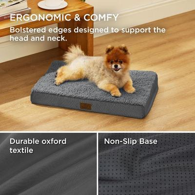 Show full view: Bedsure Orthopedic Waterproof Dog & Cat Bed, Dark Grey, Small slide 2 of 8