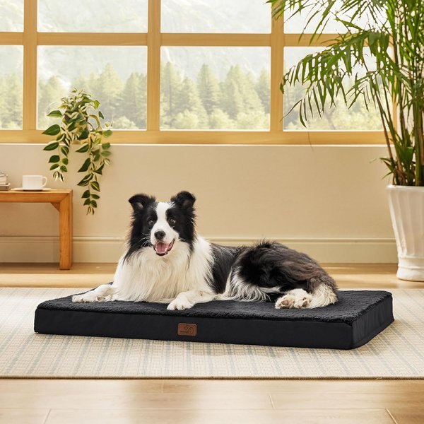 Bedsure Self-Warming Orthopedic Waterproof Sherpa & Oxford Fabric Removable Cover Dog Bed