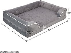 Pet Adobe Orthopedic Dog Bed with Bolster, Gray, X-Large slide 2 of 7