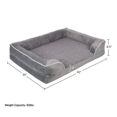 Show full view: Pet Adobe Orthopedic Dog Bed with Bolster, Gray, X-Large slide 7 of 8