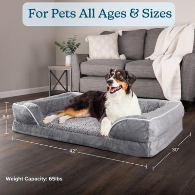 Show full view: Pet Adobe Orthopedic Dog Bed with Bolster, Gray, X-Large slide 4 of 8