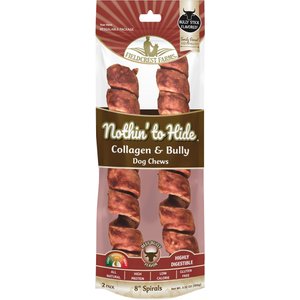 Fieldcrest Farms Nothin' To Hide Spirals 8-inch Bully Dog Chews, 2 count