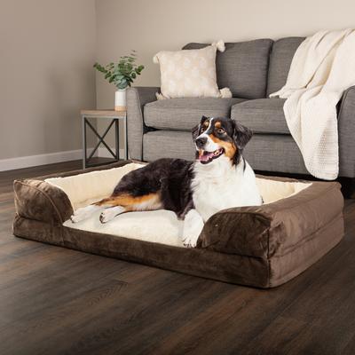 Show full view: Pet Adobe Orthopedic Dog Bed with Bolster, Brown, X-Large slide 6 of 8