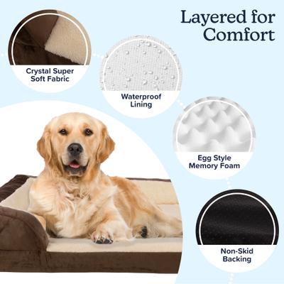 Show full view: Pet Adobe Orthopedic Dog Bed with Bolster, Brown, X-Large slide 3 of 8