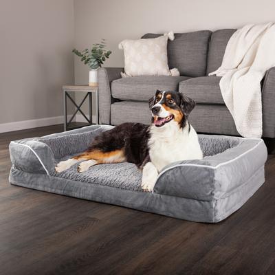 Show full view: Pet Adobe Orthopedic Dog Bed with Bolster, Gray, X-Large slide 6 of 8