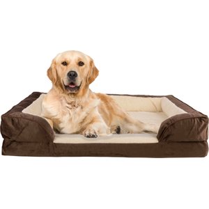 Pet Adobe Orthopedic Dog Bed with Bolster, Brown, X-Large