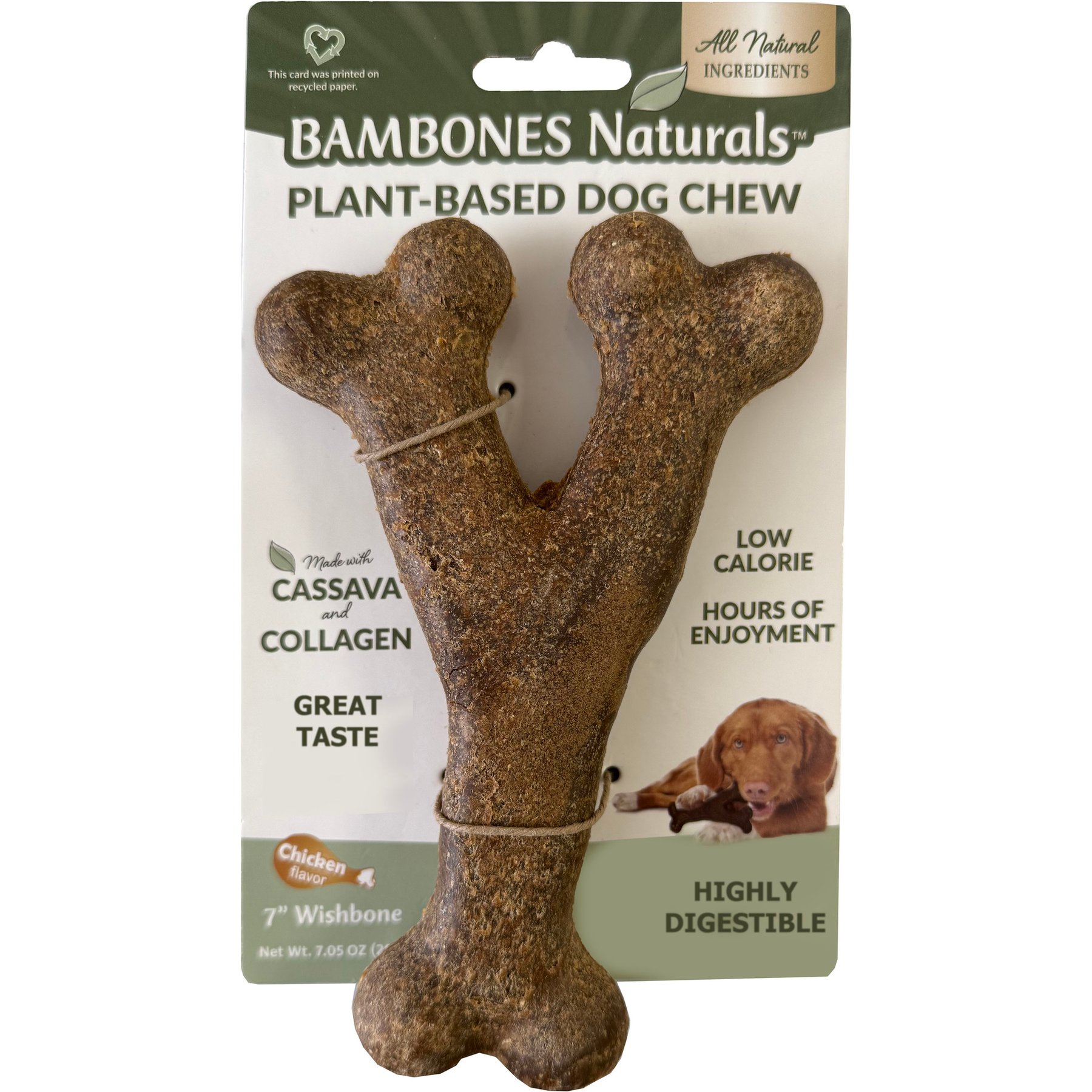 Fieldcrest Farms Bambones Natural Wishbone 7-inch Dog Chew