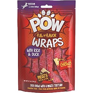 Fieldcrest Farms Pow Meaty Wraps Duck Flavor Dog Treats, 12 count