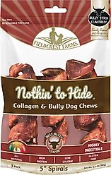 Fieldcrest Farms Nothin' To Hide Spirals 5-inch Bully Dog Chews, 3 count
