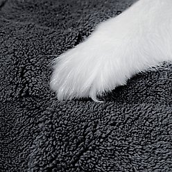 Allisandro Plush Fleece Checkered Dog & Cat Blanket, Dark Grey, X-Large slide 2 of 6