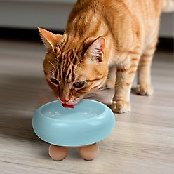 P.T. Supply Co. Elevated Bubble Shaped Stoneware Elevated Dog & Cat Bowl, Blue slide 2 of 8