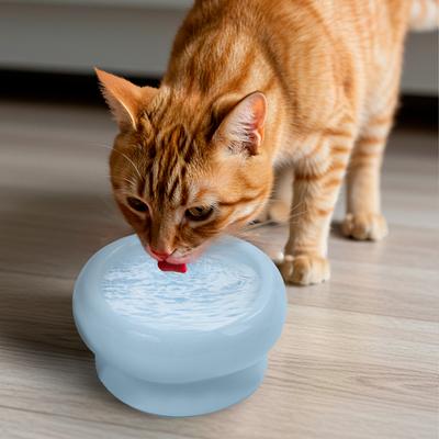 Show full view: P.T. Supply Co. Abstract Bubble Shaped Stoneware Elevated Dog & Cat Bowl, Blue slide 6 of 8