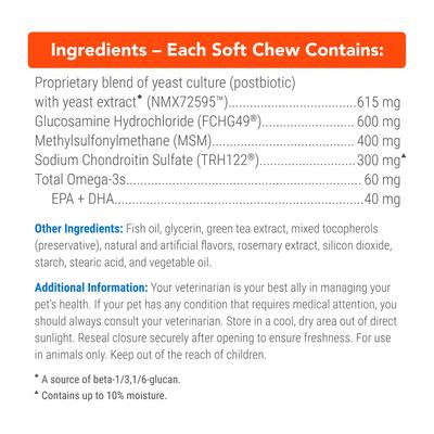 Show full view: Nutramax Cosequin Joint Health with Multifunctional Support Soft Chews Supplement for Dogs, 90 count slide 9 of 13