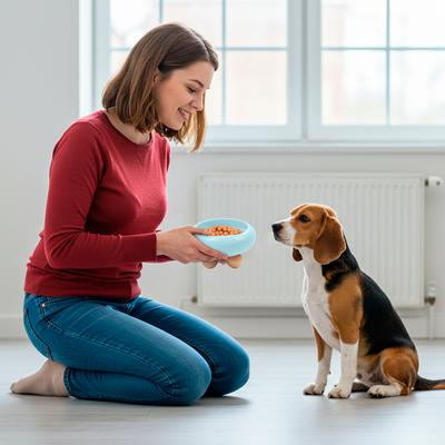 Show full view: P.T. Supply Co. Elevated Bubble Shaped Stoneware Elevated Dog & Cat Bowl, Blue slide 5 of 8