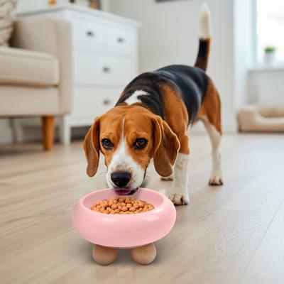 Show full view: P.T. Supply Co. Elevated Bubble Shaped Stoneware Elevated Dog & Cat Bowl, Pink slide 9 of 9