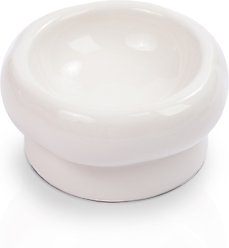 P.T. Supply Co. Abstract Bubble Shaped Stoneware Elevated Dog & Cat Bowl, White