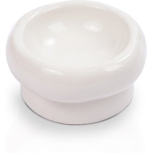 P.T. Supply Co. Abstract Bubble Shaped Stoneware Elevated Dog & Cat Bowl, White