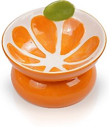 P.T. Supply Co. Orange Shaped Stoneware Elevated Dog & Cat Bowl, Orange slide 1 of 8