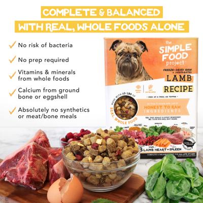Show full view: Simple Food Project Lamb Recipe Freeze-Dried Dog Food, 6-lb box slide 4 of 8
