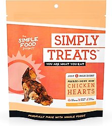 Simple Food Project Chicken Hearts Freeze-Dried Cat Treats, .9-oz