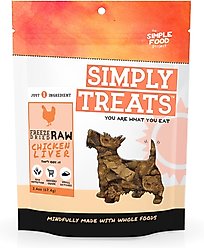 Simple Food Project Chicken Liver Freeze-Dried Dog Treats, 2.4-oz
