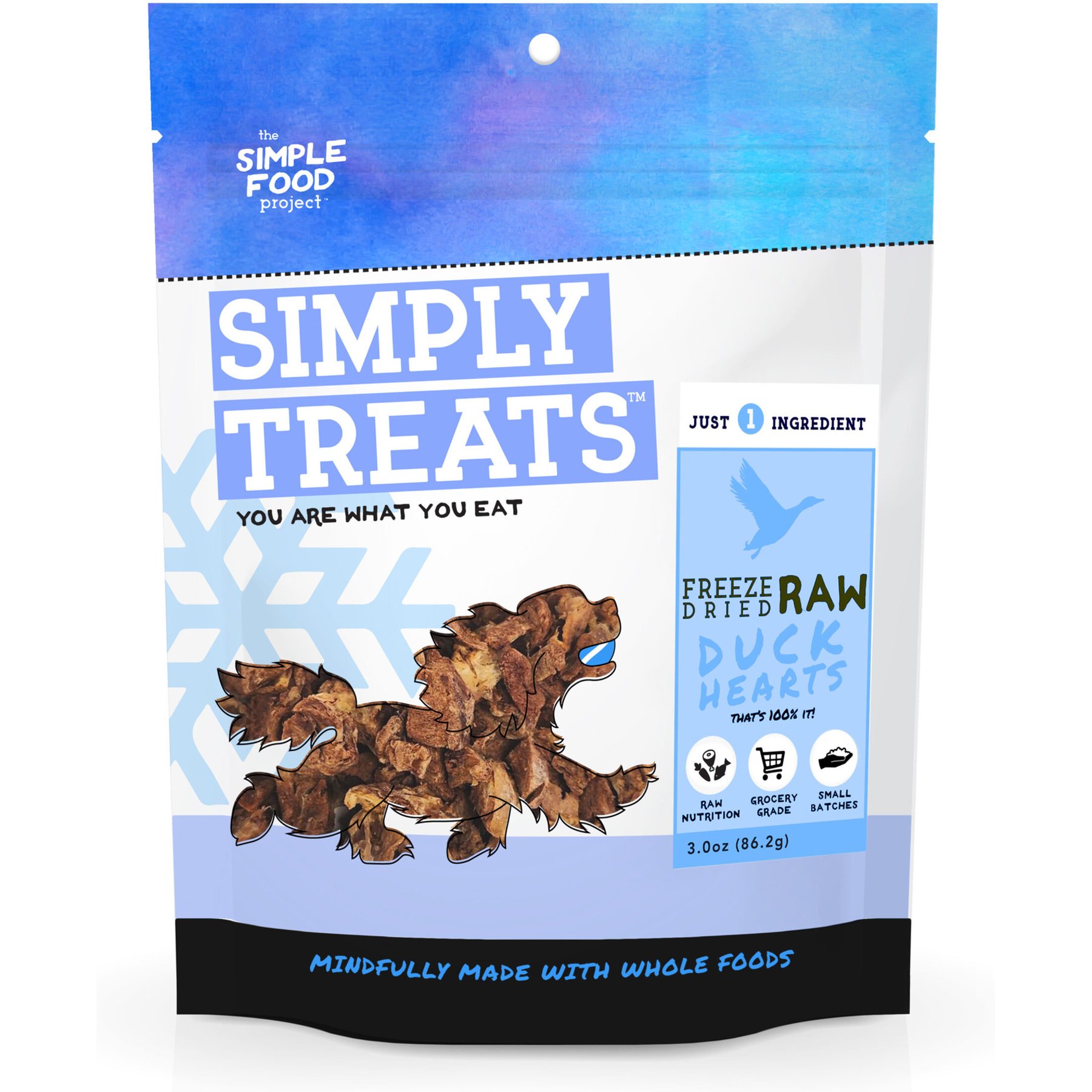 Simple Food Project Chicken Heart Freeze-Dried Dog Treats, 2.7-oz