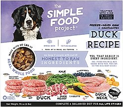 Simple Food Project Duck Recipe Freeze-Dried Dog Food, 6-lb box