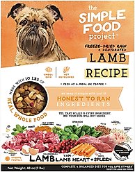 Simple Food Project Lamb Recipe Freeze-Dried Dog Food, 3-lb box