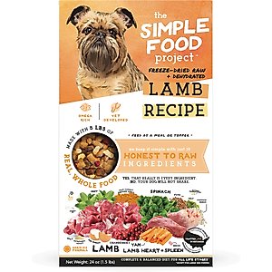 Simple Food Project Lamb Recipe Freeze-Dried Dog Food, 1.5-lb box