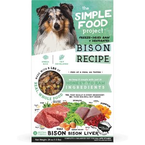 Simple Food Project Bison Recipe Freeze-Dried Dog Food, 1.5-lb box