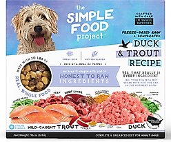 Simple Food Project Duck & Trout Recipe Freeze-Dried Dog Food, 6-lb box