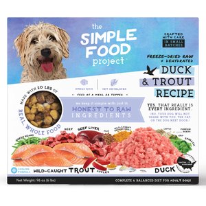 Simple Food Project Duck & Trout Recipe Freeze-Dried Dog Food, 6-lb box