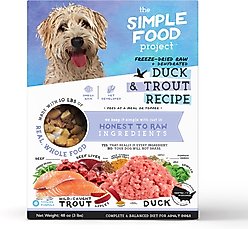Simple Food Project Duck & Trout Recipe Freeze-Dried Dog Food, 3-lb box
