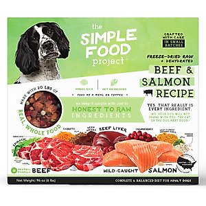 Simple Food Project Beef & Salmon Recipe Freeze-Dried Dog Food, 6-lb box